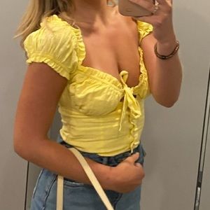 Princess Polly Yellow Elouise Crop Top US size 2